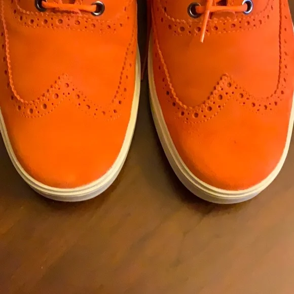 Cole Haan Orange Suede Oxfords - Picture 9 of 10